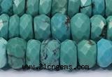 CNT576 15.5 inches 4*9mm - 6*10mm faceted rondelle turquoise gemstone beads
