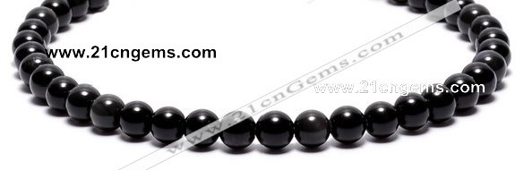 COB01 15 inches 6mm round black obsidian gemstone beads wholesale