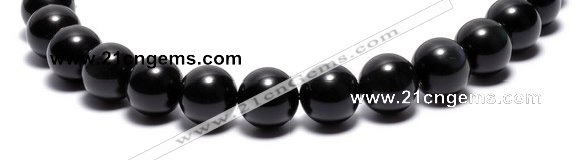 COB05 15 inches 14mm round black obsidian gemstone beads wholesale