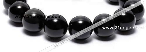 COB06 16 inches 16mm round black obsidian gemstone beads wholesale