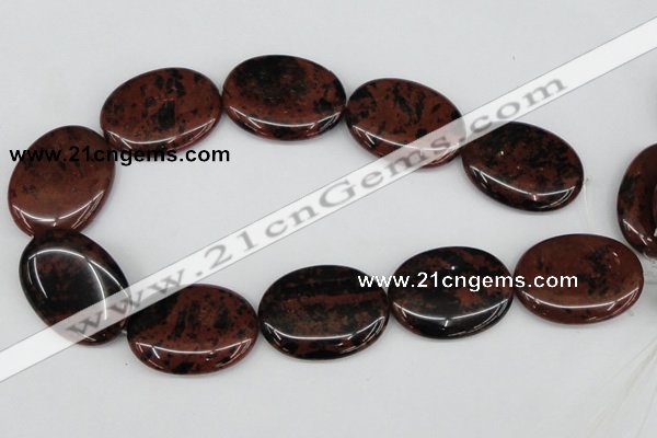 COB102 15.5 inches 30*40mm oval mahogany obsidian beads