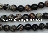 COB151 15.5 inches 8mm round snowflake obsidian beads