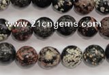 COB153 15.5 inches 12mm round snowflake obsidian beads