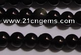 COB21 15.5 inches 4mm round black obsidian beads wholesale