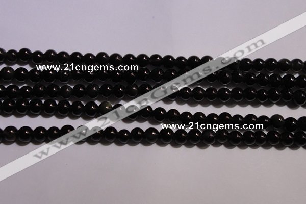 COB21 15.5 inches 4mm round black obsidian beads wholesale