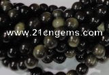 COB252 15.5 inches 6mm round golden obsidian beads wholesale