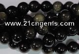 COB253 15.5 inches 8mm round golden obsidian beads wholesale