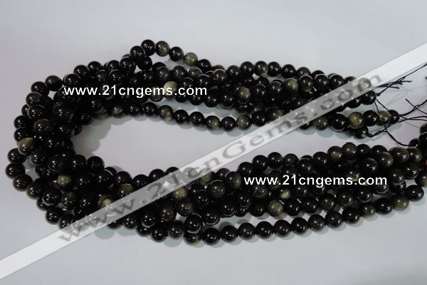 COB253 15.5 inches 8mm round golden obsidian beads wholesale