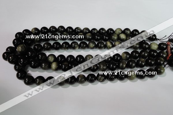 COB255 15.5 inches 12mm round golden obsidian beads wholesale