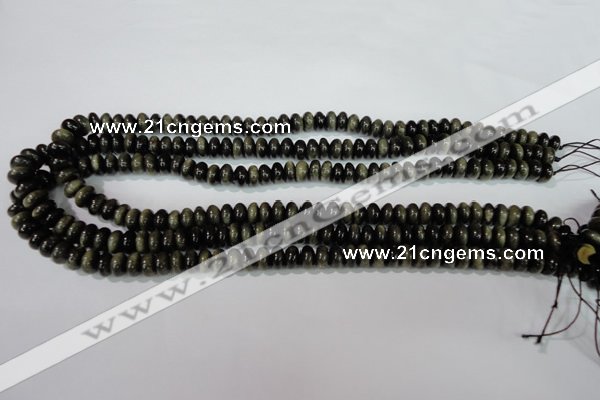 COB260 15.5 inches 5*8mm rondelle golden obsidian beads wholesale