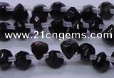 COB275 Top drilled 7*7mm faceted teardrop golden obsidian beads