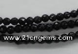 COB351 15.5 inches 5mm faceted round black obsidian beads