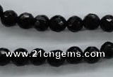 COB353 15.5 inches 8mm faceted round black obsidian beads