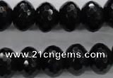 COB364 15.5 inches 12*16mm faceted rondelle black obsidian beads