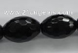 COB377 15.5 inches 18*25mm faceted rice black obsidian beads