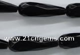 COB380 15.5 inches 10*30mm faceted teardrop black obsidian beads