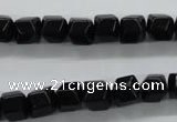 COB388 15.5 inches 8*8mm faceted cube black obsidian beads