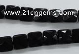 COB390 15.5 inches 10*10mm faceted square black obsidian beads