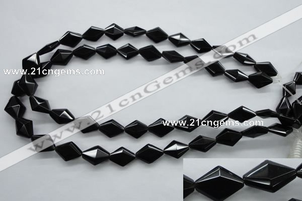 COB410 15.5 inches 10*15mm faceted oval black obsidian beads