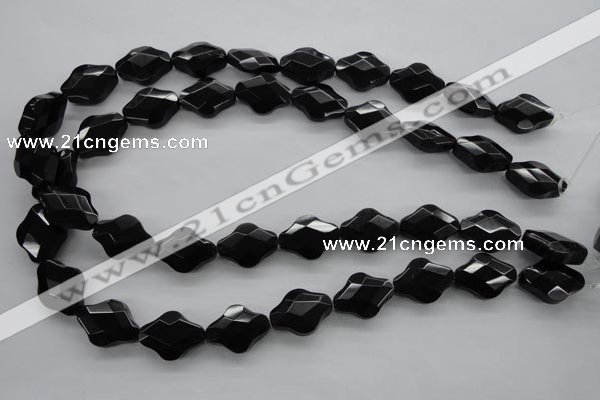 COB412 15.5 inches 15*20mm faceted black obsidian beads