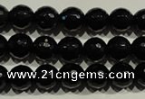 COB451 15.5 inches 6mm faceted round black obsidian beads