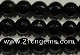 COB452 15.5 inches 8mm faceted round black obsidian beads