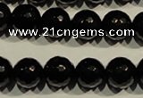 COB453 15.5 inches 10mm faceted round black obsidian beads