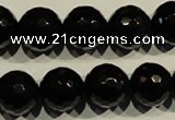 COB455 15.5 inches 14mm faceted round black obsidian beads