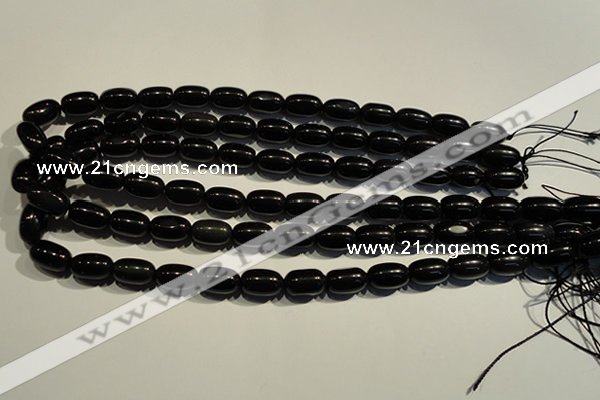 COB462 15.5 inches 10*14mm drum black obsidian beads wholesale