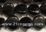 COB468 15.5 inches 12*12mm heart black obsidian beads wholesale