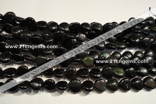 COB468 15.5 inches 12*12mm heart black obsidian beads wholesale