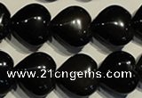 COB469 15.5 inches 14*14mm heart black obsidian beads wholesale