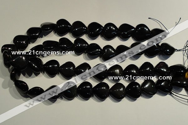 COB469 15.5 inches 14*14mm heart black obsidian beads wholesale