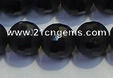 COB475 15.5 inches 10mm faceted round matte black obsidian beads