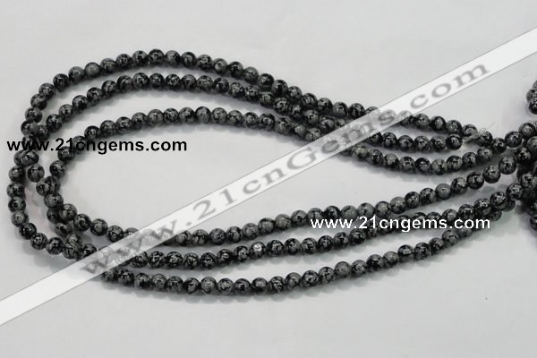 COB51 15.5 inches 6mm round Chinese snowflake obsidian beads