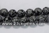 COB52 15.5 inches 8mm round Chinese snowflake obsidian beads