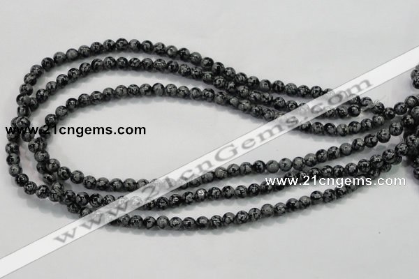 COB52 15.5 inches 8mm round Chinese snowflake obsidian beads