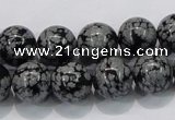 COB53 15.5 inches 12mm round Chinese snowflake obsidian beads