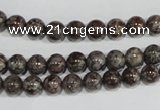 COB551 15.5 inches 6mm round red snowflake obsidian beads wholesale