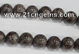 COB553 15.5 inches 10mm round red snowflake obsidian beads wholesale