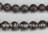 COB554 15.5 inches 12mm round red snowflake obsidian beads wholesale