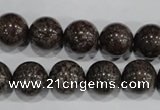 COB555 15.5 inches 14mm round red snowflake obsidian beads wholesale