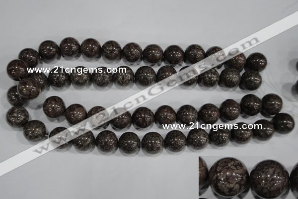 COB555 15.5 inches 14mm round red snowflake obsidian beads wholesale