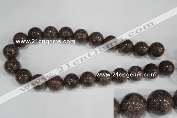 COB557 15.5 inches 18mm round red snowflake obsidian beads wholesale