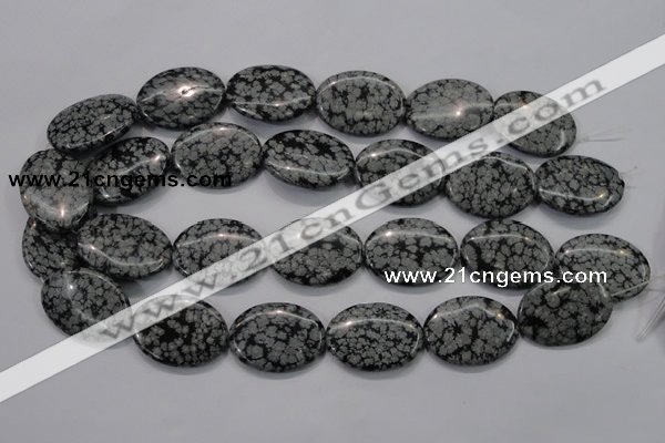 COB56 15.5 inches 22*30mm oval Chinese snowflake obsidian beads