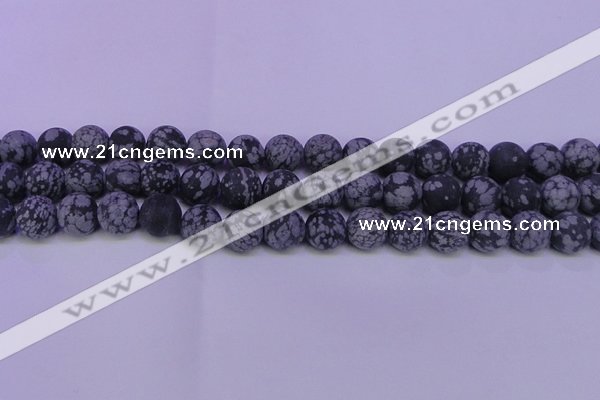 COB560 15.5 inches 4mm round matte snowflake obsidian beads