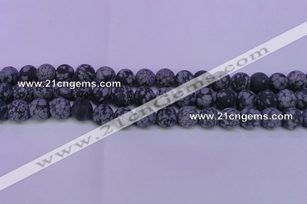 COB561 15.5 inches 6mm round matte snowflake obsidian beads