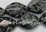 COB60 15.5 inches 18*25mm diamond Chinese snowflake obsidian beads