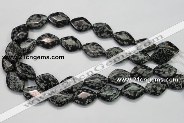 COB60 15.5 inches 18*25mm diamond Chinese snowflake obsidian beads