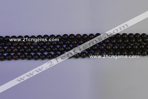 COB650 15.5 inches 4mm round gold black obsidian beads wholesale